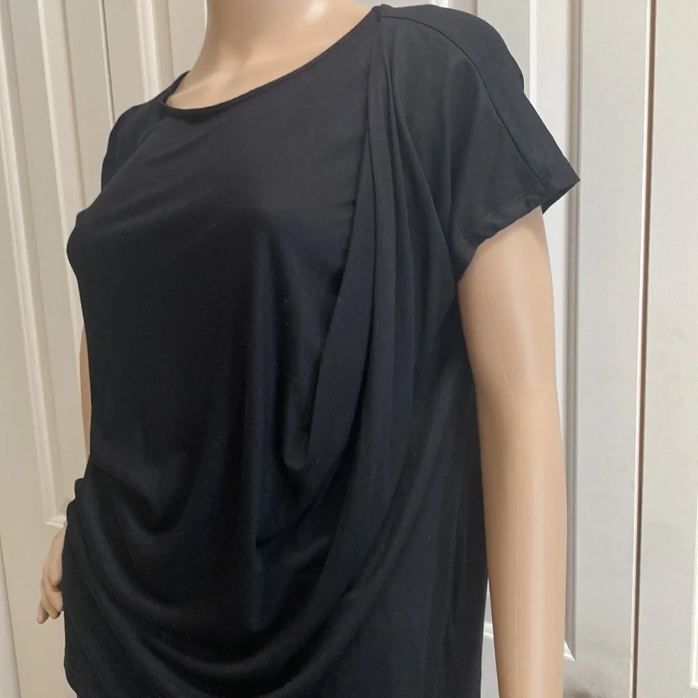 Banana Republic Womens M Black Faux Wrap feel Blouse. - Picture 4 of 8